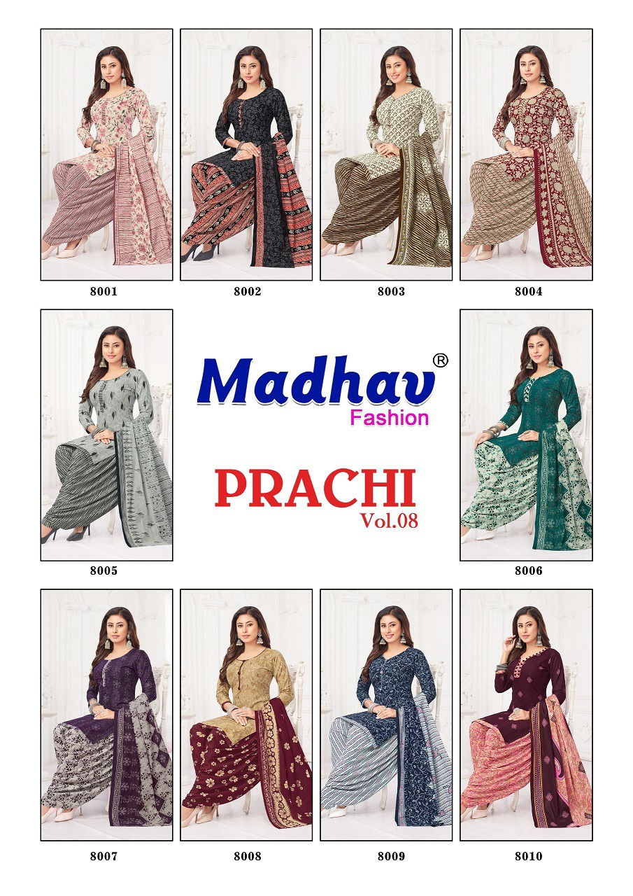 Prachi Vol 08 By Madhav Pure Cotton Printed Dress Material Wholesale Market In Surat With Price